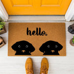 Hello Dog Paw Print Doormat Lab Peeking Welcome Entry Mat 4803