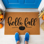doormat, doormats, funny doormat, funny doormats, welcome mat, door mat, hello fall doormat, fall doormat, fall welcome mat, Pumpkin Doormat, Fall door mat, seasonal doormat, autumn doormat
