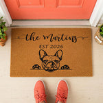 a close up of a door mat with measurements