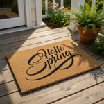 doormat, doormats, funny doormat, funny doormats, welcome mat, door mat, spring doormat, Housewarming Gift, front door mat, hello spring, Spring Welcome Mat, Hello Spring Doormat, Welcome Doormat