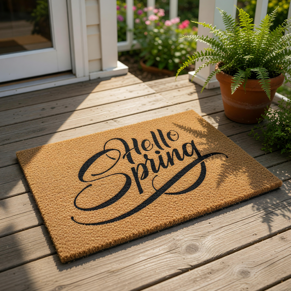 doormat, doormats, funny doormat, funny doormats, welcome mat, door mat, spring doormat, Housewarming Gift, front door mat, hello spring, Spring Welcome Mat, Hello Spring Doormat, Welcome Doormat