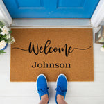 a close up of a door mat with measurements