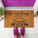a close up of a door mat with measurements