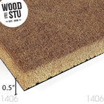 a close-up of a straw mat or straw-like material, with the text "WOOD BY STU" prominently displayed above it.