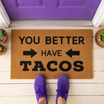 doormat, doormats, funny doormat, funny doormats, welcome mat, door mat, housewarming gift, taco doormat, funny welcome mat, taco lover gift, front door mat, new home gift, tacos doormat