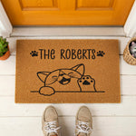 doormat, doormats, funny doormat, funny doormats, welcome mat, door mat, housewarming gift, cat lover gift, cat mom gift, new home gift, personalized gift, Custom Cat Doormat, Cat Welcome Mat