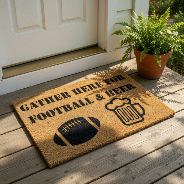 doormat, doormats, funny doormat, funny doormats, welcome mat, door mat, football doormat, Housewarming Gift, coir doormat, Cute Doormat, Football Dad Gift, Beer Drinker Gift, sports doormat
