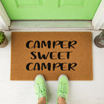 a door mat that says camper sweet camper