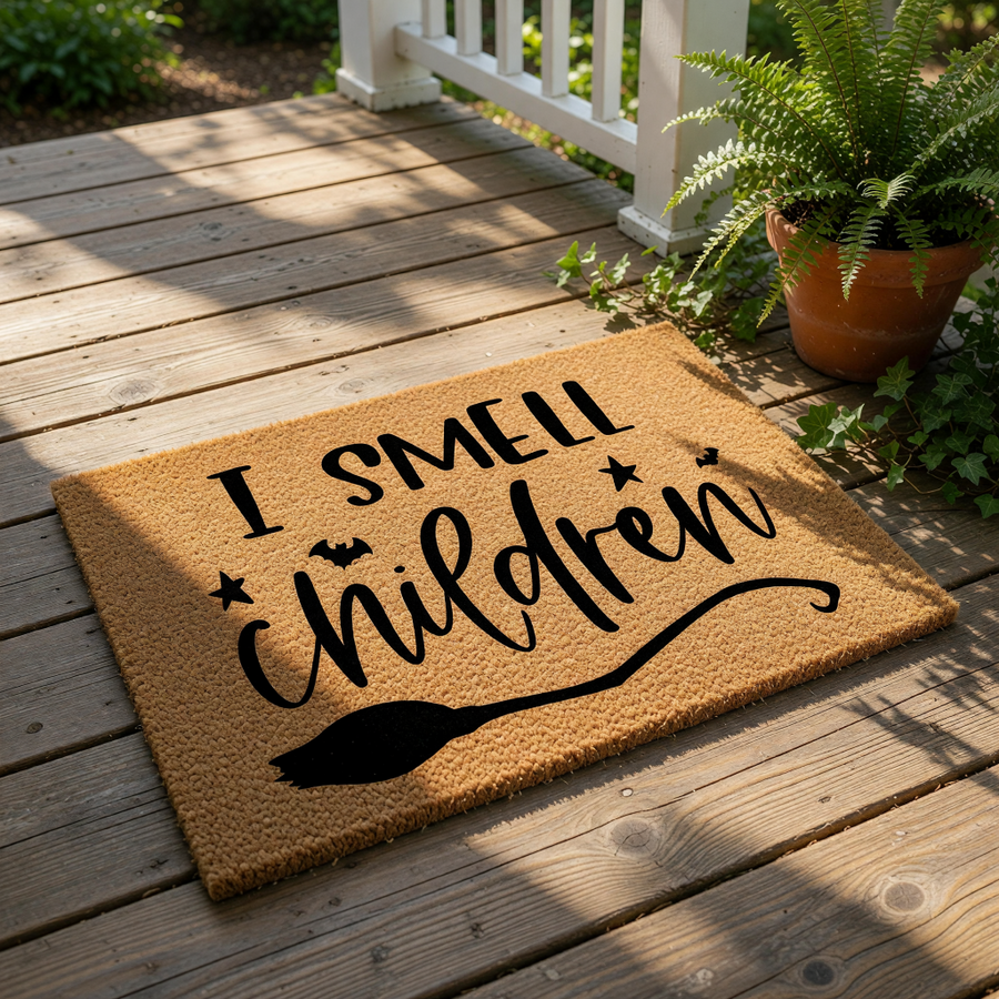 doormat, doormats, funny doormat, funny doormats, welcome mat, door mat, Halloween doormat, i smell children, Fall Doormat, hocus pocus doormat, happy halloween, hocus pocus, halloween coir rug