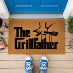 a door mat with the words the grillfather on it
