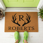 a close up of a door mat with measurements