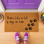 there's like a lot of dogs in here door mat