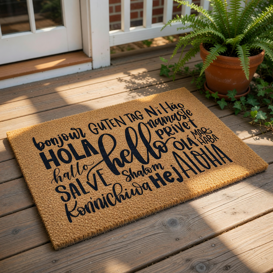 doormat, doormats, funny doormat, funny doormats, welcome mat, door mat, hello doormat, hello welcome mat, coir doormat, front door mat, housewarming gift, new home gift, closing gift