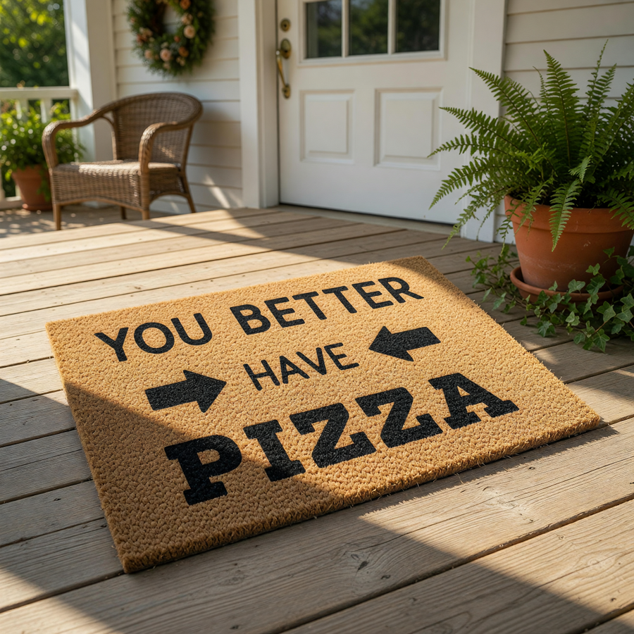 doormat, doormats, funny doormat, funny doormats, welcome mat, door mat, housewarming gift, New Home Gift, pizza lover gift, Funny door mat, pizza doormat, Wedding Gift, funny welcome mat
