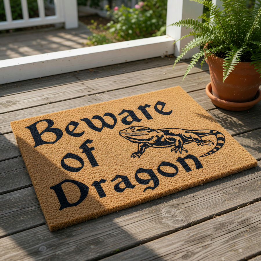 doormat, doormats, funny doormat, funny doormats, welcome mat, door mat, housewarming gift, Reptile Lover Gift, Bearded Dragon Gift, wedding gift, new home gift, pet parent gift, entryway rug