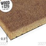 a close-up of a straw mat or straw-like material, with the text "WOOD BY STU" prominently displayed above it.