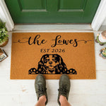 a close up of a door mat with measurements