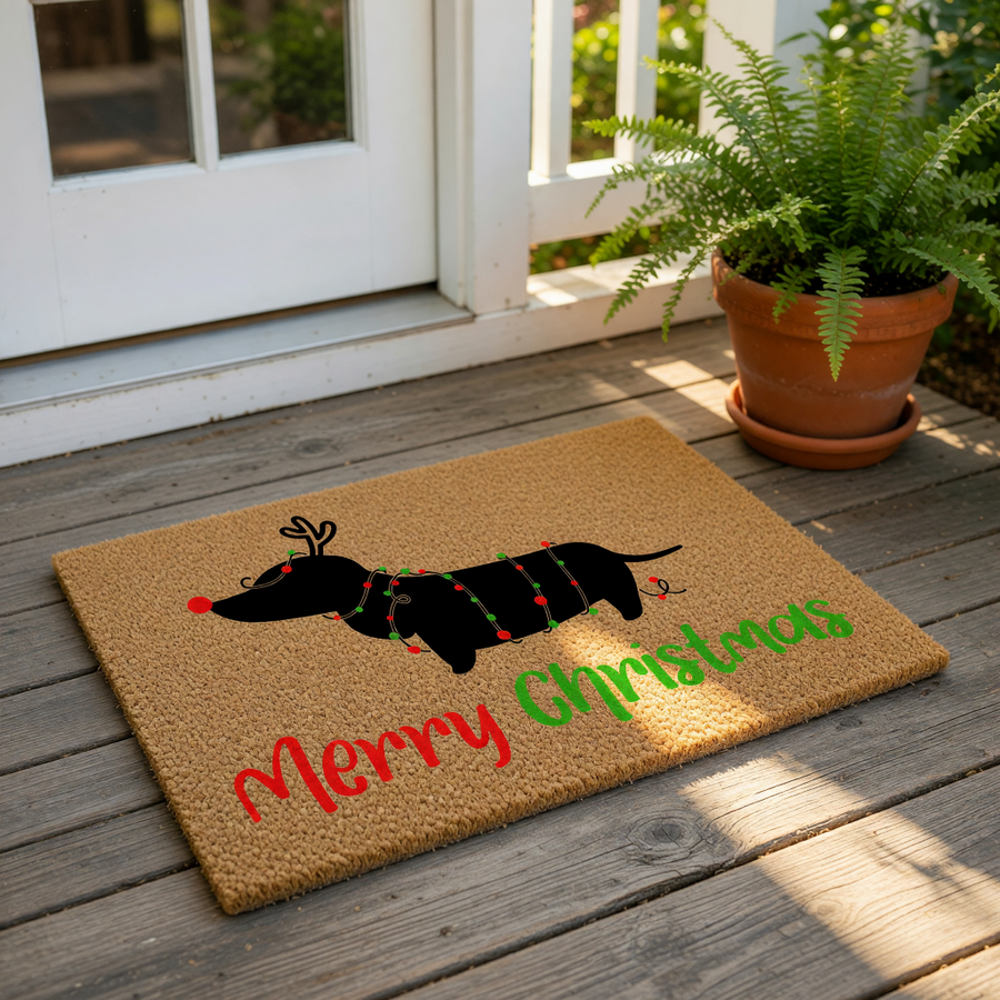 doormat, doormats, funny doormat, funny doormats, welcome mat, door mat, dachshund doormat, christmas doormat, Dachshund Gift, dog lover gift, Funny Dog Doormat, Dog Welcome Mat, coir doormat