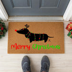 doormat, doormats, funny doormat, funny doormats, welcome mat, door mat, dachshund doormat, christmas doormat, Dachshund Gift, dog lover gift, Funny Dog Doormat, Dog Welcome Mat, coir doormat