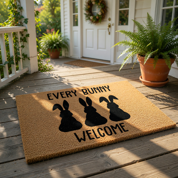 doormat, doormats, funny doormat, funny doormats, welcome mat, door mat, Easter Doormat, Spring Doormat, Easter Door Mat, Easter welcome mat, bunny doormat, easter bunny doormat, happy easter doormat