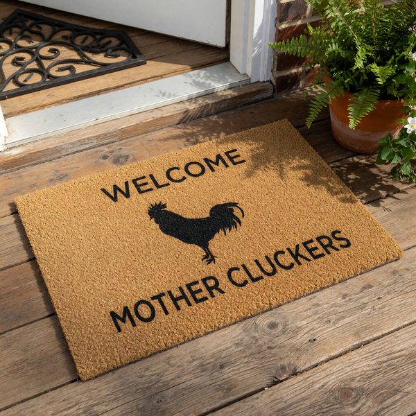 doormat, doormats, funny doormat, funny doormats, welcome mat, door mat, chicken lover gift, housewarming gift, chicken door mat, coir doormat, chicken gift, new home gift, gift for farmer
