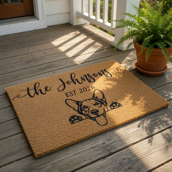 doormat, doormats, funny doormat, funny doormats, welcome mat, door mat, personalized doormat, housewarming gift, dog lover gift, corgi doormat, custom doormat, custom welcome mat, custom dog gift