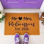 a close up of a door mat with measurements