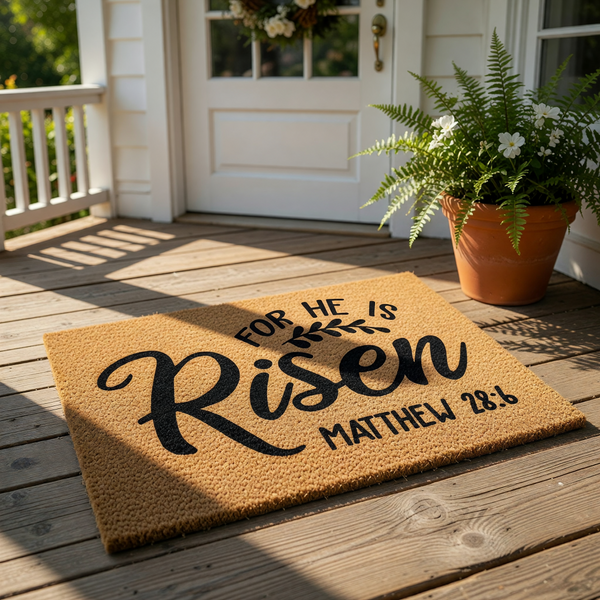 doormat, doormats, funny doormat, funny doormats, welcome mat, door mat, easter doormat, christian doormat, Religious Doormat, religious gift, Easter Door Mat, he is risen doormat, christian gift