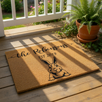 A black and white illustration of a rabbit on a textured surface, with the text "The Robinsons EST 2019" printed above it.