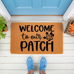 Welcome to our patch doormat with carrot design, a natural coir fiber welcome mat for front porch decor.