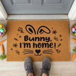 a door mat that says bunny, i'm home