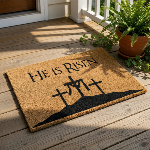 doormat, doormats, funny doormat, funny doormats, welcome mat, door mat, Easter Doormat, Christian doormat, christian gift, He is risen Doormat, Easter Gift, easter door mat, coir doormat