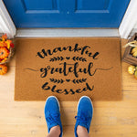 doormat, doormats, funny doormat, funny doormats, welcome mat, door mat, housewarming gift, grateful doormat, thankful doormat, front door mat, personalized doormat, thanksgiving doormat, blessed doormat