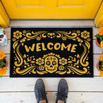 doormat, doormats, funny doormat, funny doormats, welcome mat, door mat, sugar skull doormat, halloween doormat, halloween gift, Dia De Los Muertos, Day of the Dead, sugar skull mat, front door mat