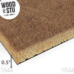 a close-up of a straw mat or straw-like material, with the text "WOOD BY STU" prominently displayed above it.