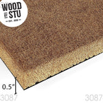 a close-up of a straw mat or straw-like material, with the text "WOOD BY STU" prominently displayed above it.