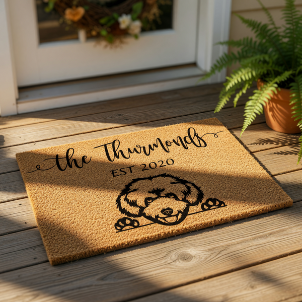 doormat, doormats, funny doormat, funny doormats, welcome mat, door mat, personalized doormat, Custom Doormat, housewarming gift, goldendoodle doormat, new home gift, wedding gift, dog lover gift