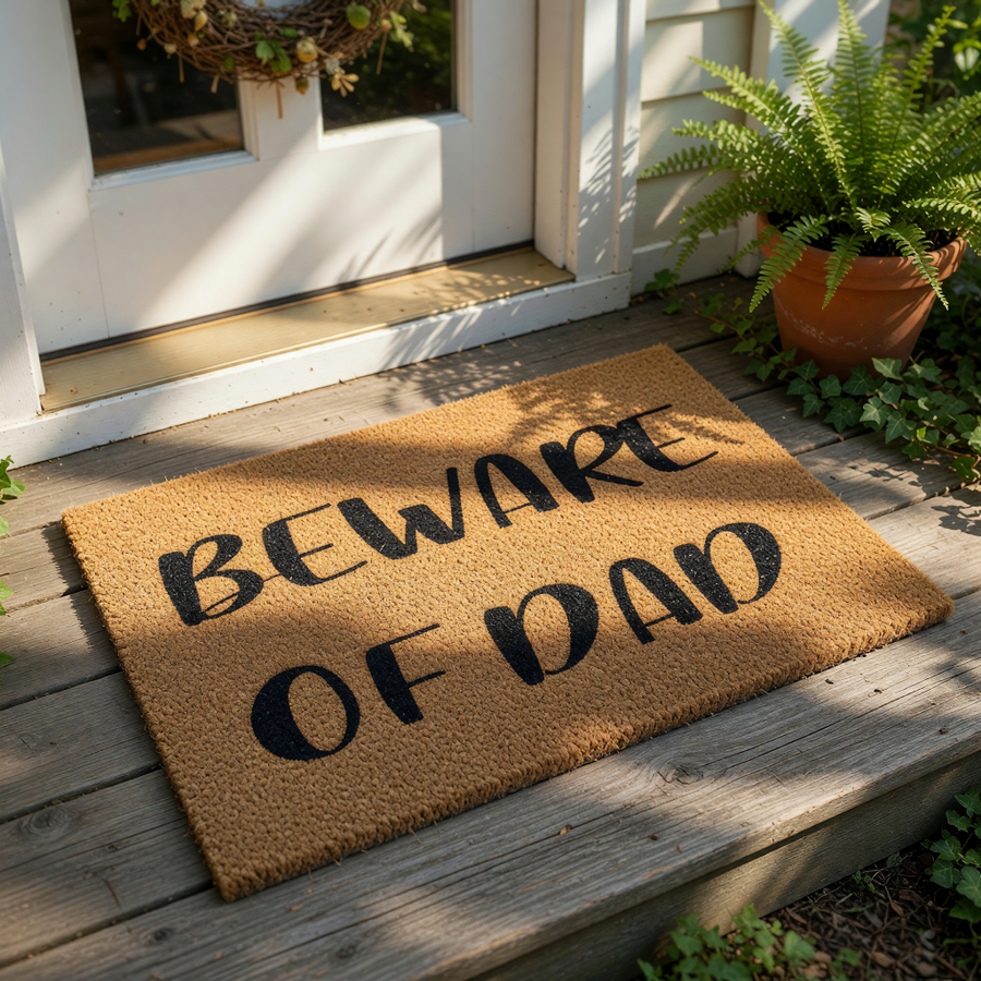 doormat, doormats, funny doormat, funny doormats, welcome mat, door mat, fathers day gift, dad doormat, dad gift, housewarming gift, gift for dad, funny welcome mat, funny dad gift