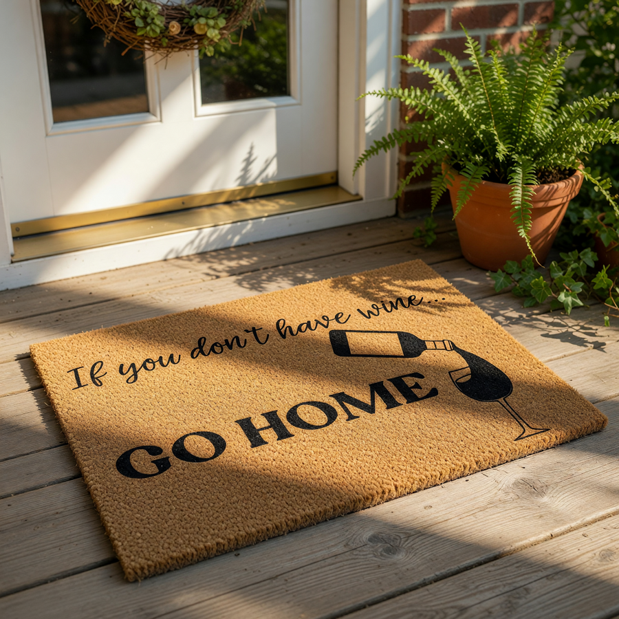 Funny wine doormat with the text If you don't have wine...