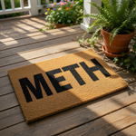 a wooden sign sitting on top of a wooden table