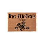 Bulldog Personalized Last Name Doormat