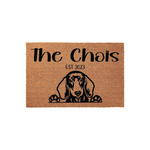 Dachshund Custom Last Name Doormat