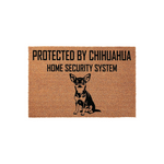 Protected By Chihuahua Home Security System Doormat