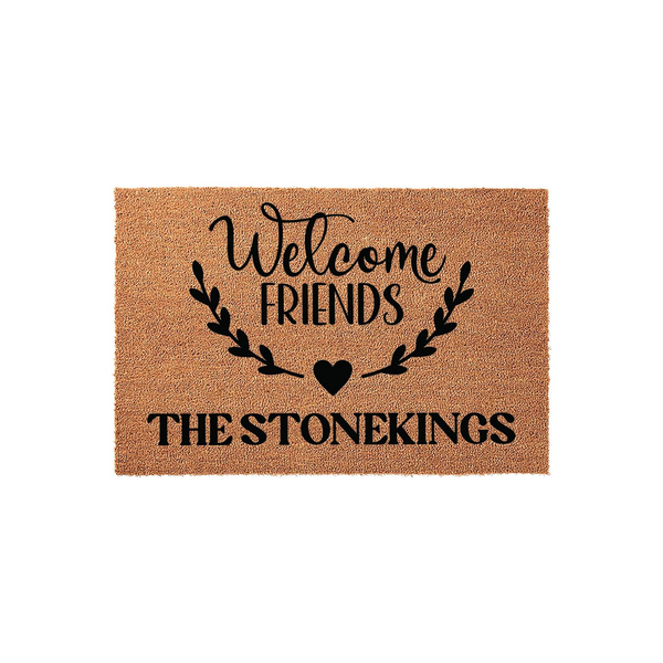 Welcome Friends Custom Family Name Doormat