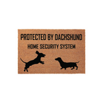 Protected By Dachshund Home Security System Doormat