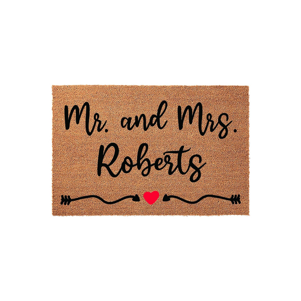 Mr. And Mrs. Personalized Last Name Doormat