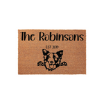 Border Collie Personalized Family Name Doormat