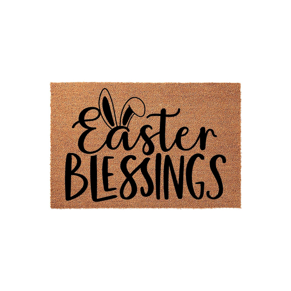Easter Blessings Rabbit Doormat