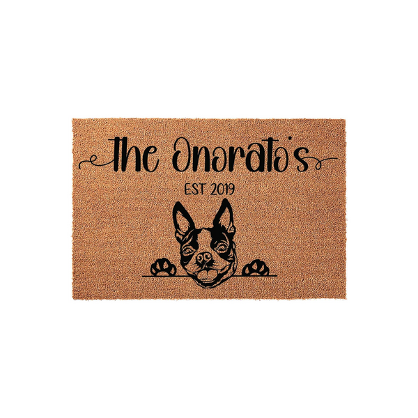 French Bulldog Custom Last Name Doormat