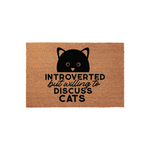 Introverted But Willing To Discuss Cats Doormat
